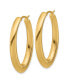 Фото #2 товара 18k Yellow Gold Polished Graduated Knife Edge Oval Hoop Earrings