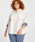 Фото #1 товара Plus Size Cotton Roll-Tab Shirt