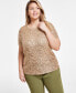 Фото #1 товара Plus Size Sequin-Embellished Short-Sleeve Top