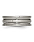 ფოტო #3 პროდუქტის Titanium Polished and Satin Grooved and Notched Band Ring