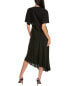 Theory Modern Silk Midi Dress Women's Black P