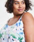 Фото #3 товара Plus Size Floral Spaghetti-Strap Camisole, Created for Macy's