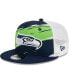 Фото #2 товара Men's College Navy Seattle Seahawks Tear Trucker 9FIFTY Snapback Hat