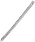 Men's Cubic Zirconia Curb Link Chain Bracelet in Sterling Silver
