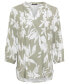 Фото #1 товара Women's Pure Viscose 3/4 Sleeve Abstract Floral Tunic Blouse
