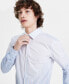 Фото #3 товара Men's Slim Fit Long Sleeve Button-Front Striped Shirt