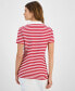 ფოტო #2 პროდუქტის Women's Striped Short Sleeve Polo Shirt