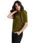 Women's Satin Puff-Sleeve Blouse