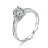Elegant silver ring with clear zircons R00006