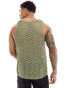 ASOS DESIGN vest in green open crochet