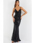 ფოტო #1 პროდუქტის Women's Sequin Cross Back Evening Dress