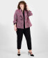 ფოტო #4 პროდუქტის Plus Size Tweed Faux Double-Breasted Blazer, Created for Macy's