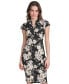 Фото #4 товара Women's Floral-Print Split-Neck Dress