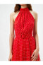 Фото #11 товара Kadın Kırmızı Desenli Elbise