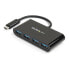 StarTech.com 4-Port USB-C Hub - USB-C to 4x USB-A - USB 3.0 Hub - Bus Powered - USB 3.2 Gen 1 (3.1 Gen 1) Type-C - USB 3.2 Gen 1 (3.1 Gen 1) Type-A - 5000 Mbit/s - Black - Plastic - CE - FCC