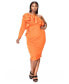 ფოტო #1 პროდუქტის Plus Size Val Ruffled Bodycon Dress