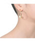 ფოტო #3 პროდუქტის Sterling Silver 14K Gold Plated with Genuine Freshwater Pearl Hoop Earrings