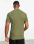 Фото #2 товара ASOS DESIGN short sleeve t-shirt with mock neck and taping detail in khaki