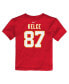 ფოტო #3 პროდუქტის Toddler Boys and Girls Travis Kelce Red Kansas City Chiefs Player Name and Number T-shirt