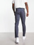 Only & Sons slim fit jersey trousers in navy check