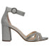 Nina Haiden Rhinestone Peep Toe Block Heels Womens Silver Dress Sandals HAIDEN-