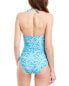 Фото #2 товара Melissa Odabash Zanzibar Halter One-Piece Women's Blue 42