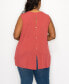 Фото #2 товара Plus Size Rayon Span Keyhole Button Back Tank Top