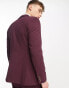 Фото #8 товара ASOS DESIGN skinny suit jacket in burgundy gingham