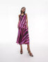 Topshop pink lace maxi fishtail slip dress in animal print