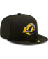 Men's Black Los Angeles Rams Team Logo Color Dim 59FIFTY Fitted Hat