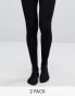 Фото #2 товара ASOS DESIGN 2 pack 80 denier tights in black