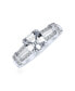 ფოტო #3 პროდუქტის Elegant Timeless Art Deco Style 2CT AAA CZ Square Asscher Cut Engagement Ring For Women Baguettes Side Stone Milgrain Band .925 Sterling Silver