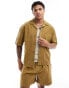 Фото #1 товара Pull&Bear woven co-ord shirt in khaki