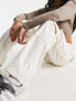 Фото #2 товара Bershka drawstring waist cargo trousers in white