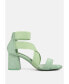 ფოტო #1 პროდუქტის Elastic Strappy Block Heel Sandals