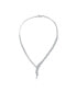 ფოტო #1 პროდუქტის Sterling Silver White Gold Plated with Clear Round Cubic Zirconia Cluster Necklace