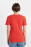 Kadın T-shirt Açık Kırmızı I1080az/rd93