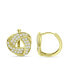 ფოტო #3 პროდუქტის Cubic Zirconia Love Knot Huggie Hoop Earrings, Sterling Silver or 18K Gold over Silver