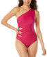 Фото #1 товара One-Shoulder Side-Cutout One-Piece Swimsuit
