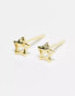 Фото #4 товара Kingsley Ryan double star cut out stud earrings in gold plated