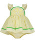 ფოტო #3 პროდუქტის Baby Girls Lemon Seersucker Sundress and Hat Set