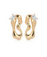 ფოტო #2 პროდუქტის 18k Gold Plated Winding Crystal Earrings