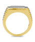 ფოტო #3 პროდუქტის Men's Diamond Two-Tone Cluster Ring (1/2 ct. t.w.) in Sterling Silver Or 18k Gold Over Silver