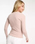 Фото #8 товара New Look lettuce edge long sleeve top in stone