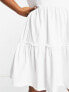 Фото #3 товара River Island Plus tiered smock mini dress in white