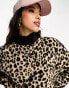 Фото #6 товара Tommy Jeans logo turtleneck sweater in leopard print