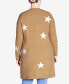 ფოტო #2 პროდუქტის Plus Size Starry Relaxed Fit Cardigan Sweater