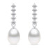 Charming silver earrings with pearl and zircons EA950W