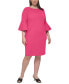 Plus Size Bell-Sleeve Sheath Dress