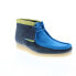 Фото #3 товара Clarks Wallabee Boot 26163073 Mens Blue Suede Lace Up Chukkas Boots